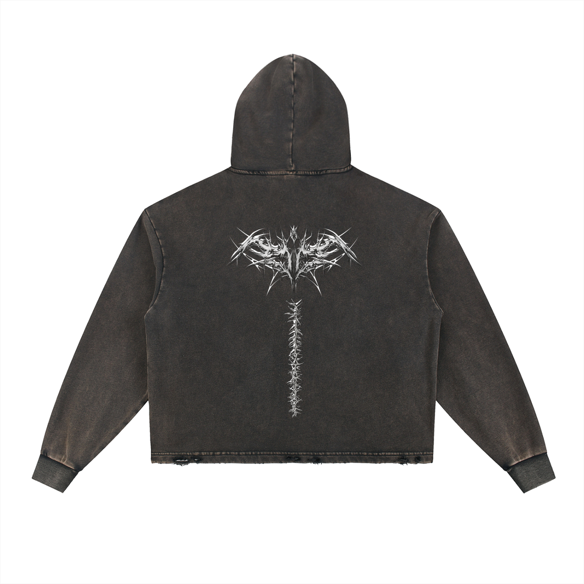 Back Bone Low Crop Hoodie ODMPOD