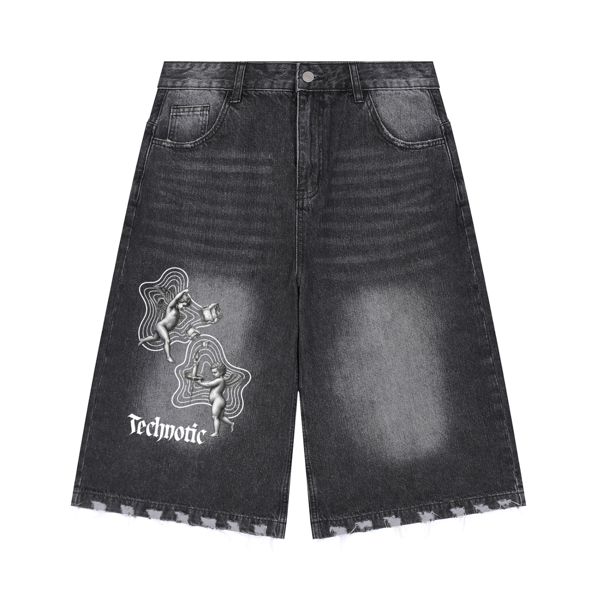 F*CK ICE BLCK DENIM SHORTS ODMPOD