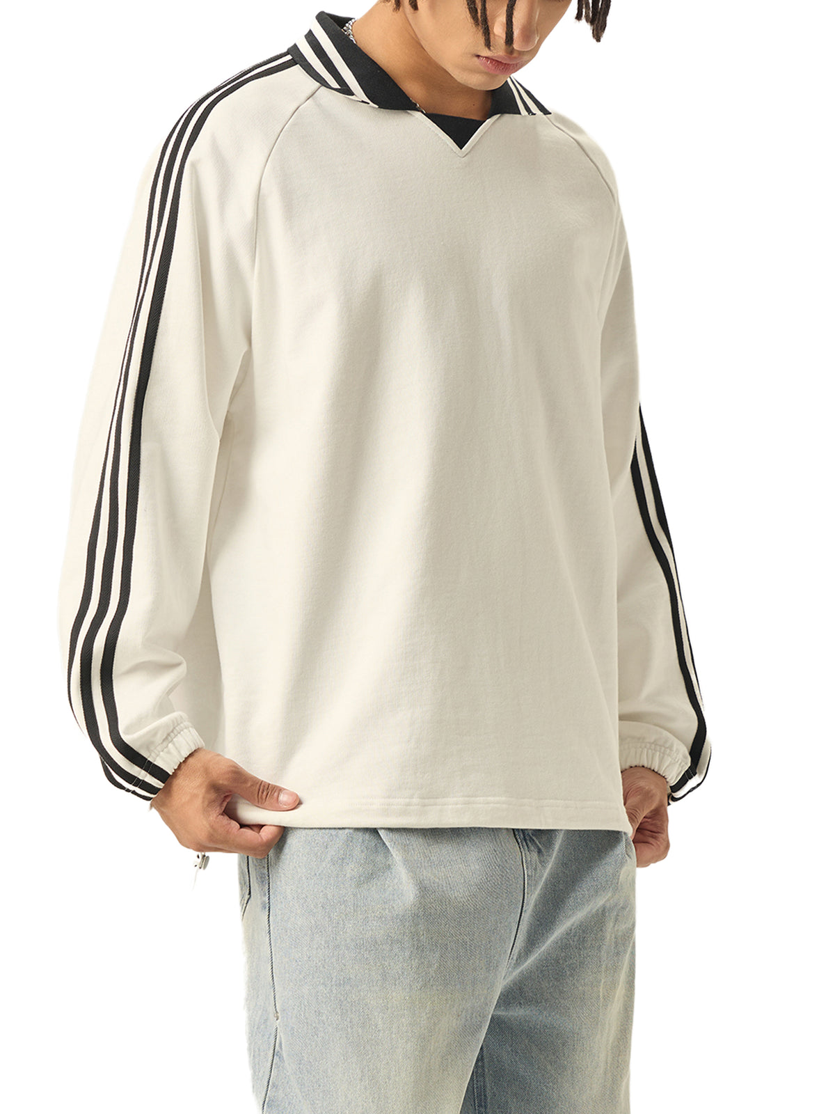 Technotism Classic Collar Sweatshirt (White) ODMPOD